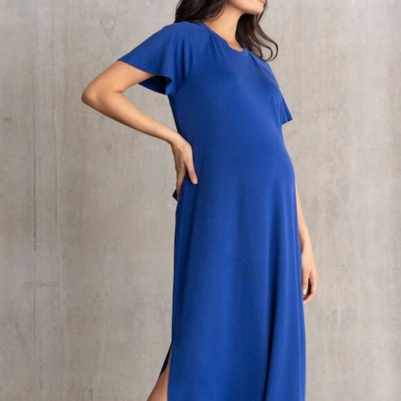 Seraphine Maternity Blue T-Shirt Dress - Picture 3 of 7